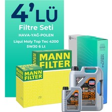 Mann Filter Mann Mercedes A180 Benzin Filtre Bakım Seti Liqui Moly Motor Yağlı (2012-2018) 4 Lü