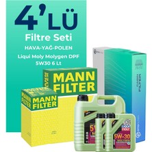 Mann Filter Mann Chevrolet Cruze 2.0 Dizel Filtre Bakım Seti Liqui Moly Motor Yağlı (2009-2014) 4 Lü