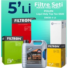 Filtron Peugeot 308 1.5 Dizel Filtre Bakım Seti Liqui Moly Motor Yağlı (2019-2024) 5 Li