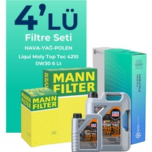 Mann Filter Mann Audi A4 40 Tdi Filtre Bakım Seti Liqui Moly Motor Yağlı (2020-2024) 4 Lü