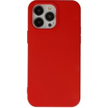  iPhone 14 Pro Kılıf Nano Içi Kadife Silikon - Kırmızı Nemere