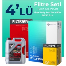 Filtron Renault Symbol 1.0 Benzin Sce Filtre Bakım Seti Liqui Moly Motor Yağlı (2017-2021) 4 Lü