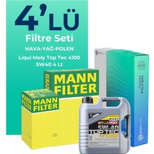 Mann Filter Mann Fiat Linea 1.4 T-Jet Benzin Filtre Bakım Seti Liqui Moly Motor Yağlı (2009-2017) 4 Lü