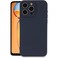  iPhone 15 Pro Max Kılıf Nano Içi Kadife Silikon - Lacivert Nemere