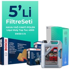 Bosch Mercedes B180 Dizel Filtre Bakım Seti Liqui Moly Motor Yağlı (2013-2018) 5 Li