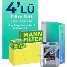 Mann Filter Mann Ford Puma 1.0 Benzin Filtre Bakım Seti Liqui Moly Motor Yağlı (2020-2024) 4 Lü