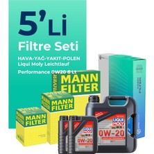 Mann Filter Mann Volkswagen Caddy 2.0 Dizel Filtre Bakım Seti Liqui Moly Motor Yağlı (2020-2025) 5 Li