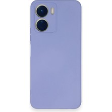  Vivo Y16 Kılıf Nano Içi Kadife Silikon - Lila Nemere