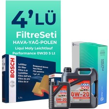 Bosch Jeep Compass 1.3 Benzin Filtre Bakım Seti Liqui Moly Motor Yağlı (2020-2024) 4 Lü