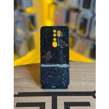 Avcı Teknoloji Market Redmi Note 8 Pro Uyumlu Kelebek Figürlü Simli Parlak Telefon Kılıfı