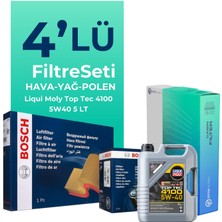Bosch Renault Clio 1.6 Benzin Filtre Bakım Seti Liqui Moly Motor Yağlı (2005-2012) 4 Lü
