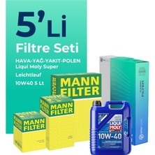Mann Filter Mann Kia Rio 1.5 Dizel Filtre Bakım Seti Liqui Moly Motor Yağlı (2007-2011) 5 Li