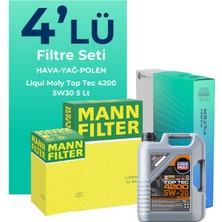 Mann Filter Mann Audi Tt 2.0 Tfsi 211 Hp Filtre Bakım Seti Liqui Moly Motor Yağlı (2008-2015) 4 Lü