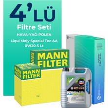 Mann Filter Mann Fiat Egea 1.5 Benzin Filtre Bakım Seti Liqui Moly Motor Yağlı (2022-2024) 4 Lü