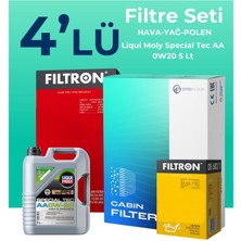 Filtron Fiat Egea 1.5 Benzin Filtre Bakım Seti Liqui Moly Motor Yağlı (2022-2024) 4 Lü