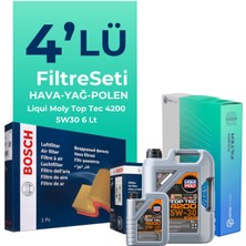 Bosch Mercedes C180 1.6 Benzin Filtre Bakım Seti Liqui Moly Motor Yağlı (2008-2014) 4 Lü
