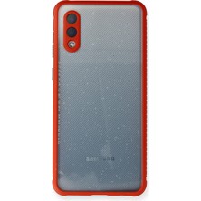  Samsung Galaxy A02 Kılıf Miami Şeffaf Silikon - Kırmızı Nemere