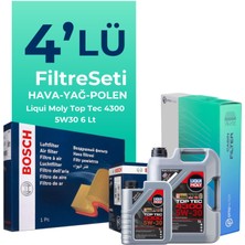 Bosch Renault Clio 1.3 Benzin Tce Filtre Bakım Seti Liqui Moly Motor Yağlı (2019-2024) 4 Lü