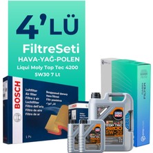 Bosch Mercedes C180 Benzin Filtre Bakım Seti Liqui Moly Motor Yağlı (2014-2019) 4 Lü