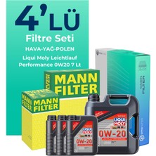 Mann Filter Mann Range Rover Sport 2.0 Benzinli Filtre Bakım Seti Liqui Moly Motor Yağlı (2017-2023) 4 Lü