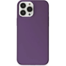  iPhone 13 Pro Max Kılıf Pc Sert Şeffaf Kapak - Mor Nemere