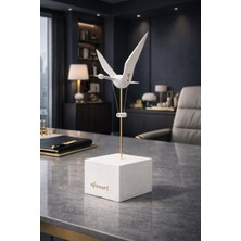 Effox Ev ve Ofis Masaüstü Dekorasyonu - Hareketli Kanatlı Kuş Heykeli 35 cm - Şarjlı Dekoratif Biblo