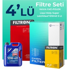 Filtron Renault Megane 2 1.4 Benzinli Filtre Bakım Seti Liqui Moly Motor Yağlı (2002-2010) 4 Lü