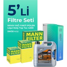 Mann Filter Fiat Punto 1.3 Dizel Filtre Bakım Seti Liqui Moly Motor Yağlı Euro 4 (2012-2017) 5 Li