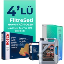 Bosch Peugeot 3008 1.6 Benzin Puretech Filtre Bakım Seti Liqui Moly Motor Yağlı (2019-2024) 4 Lü