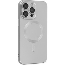  iPhone 13 Pro Max Kılıf Moshi Lens Magneticsafe Silikon - Gümüş Nemere