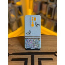 Avcı Teknoloji Market Redmi Note 8 Pro Uyumlu Kelebek Figürlü Simli Parlak Telefon Kılıfı