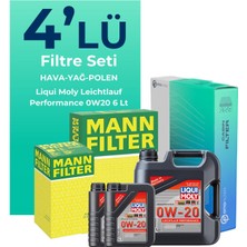 Mann Filter Mann Volvo XC60 2.0 Dizel Filtre Bakım Seti Liqui Moly Motor Yağlı (2013-2017) 4 Lü