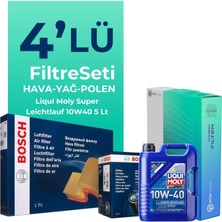 Bosch Renault Megane 2 1.4 Benzinli Filtre Bakım Seti Liqui Moly Motor Yağlı (2002-2010) 4 Lü