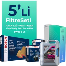Bosch Dacia Lodgy 1.5 Bluedci Dizel Filtre Bakım Seti Liqui Moly Motor Yağlı (2018-2022) 5 Li