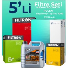 Filtron Fiat Doblo 1.3 Dizel Filtre Bakım Seti Liqui Moly Motor Yağlı (2001-2010) 5 Li