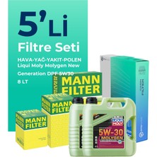 Mann Filter Mann Mercedes E320 Dizel 224 Hp Filtre Bakım Seti Liqui Moly Motor Yağlı (2005-2008) 5 Li