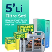 Mann Filter Mann Peugeot Expert 1.5 Dizel Filtre Bakım Seti Liqui Moly Motor Yağlı (2017-2025) 5 Li