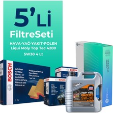 Bosch Fiat Egea 1.3 Dizel Filtre Bakım Seti Liqui Moly Motor Yağlı (2015-2018) 5 Li