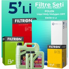 Filtron Hyundai Santa Fe 2.2 Dizel Filtre Bakım Seti Liqui Moly Motor Yağlı (2006-2009) 5 Li