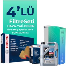 Bosch Ford Courier 1.0 Benzin Filtre Bakım Seti Liqui Moly Motor Yağlı (2018-2023) 4 Lü