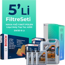 Bosch Audi A6 3.0 Dizel Quatro 245 Hp Filtre Bakım Seti Liqui Moly Motor Yağlı (2011-2018) 5 Li