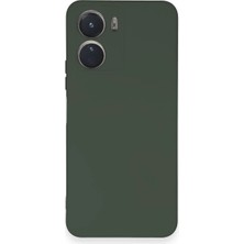  Vivo Y16 Kılıf Nano Içi Kadife Silikon - Koyu Yeşil Nemere