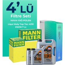 Mann Filter Mercedes GLC250 Benzin Filtre Bakım Seti Liqui Moly Motor Yağlı (2015-2019) 4 Lü
