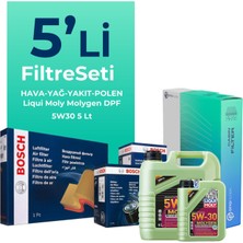 Bosch Kia Ceed 1.6 Dizel Filtre Bakım Seti Liqui Moly Motor Yağlı (2012-2018) 5 Li
