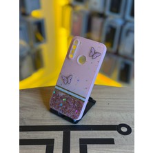 Avcı Teknoloji Market Redmi Note 8 Uyumlu Kelebek Figürlü Simli Parlak Telefon Kılıfı