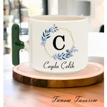 Tanem Kişiye Özel Baş Harfli Isimli Beyaz Kupa Bardak