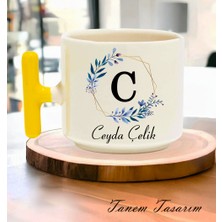 Tanem Kişiye Özel Baş Harfli Isimli Beyaz Kupa Bardak