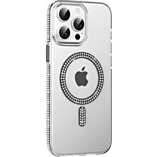  Apple iPhone 14 Pro Max Move Taşlı Magsafe Kapak - Siyah Nemere