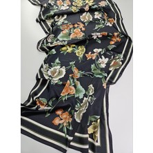 Miorel Scarfs Sarmaşık Çiçek Desen Vual Ipek Şal Fular Silk Scarfs Shawl Hijab
