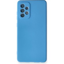  Samsung Galaxy A72 Kılıf Nano Içi Kadife Silikon - Mavi Nemere